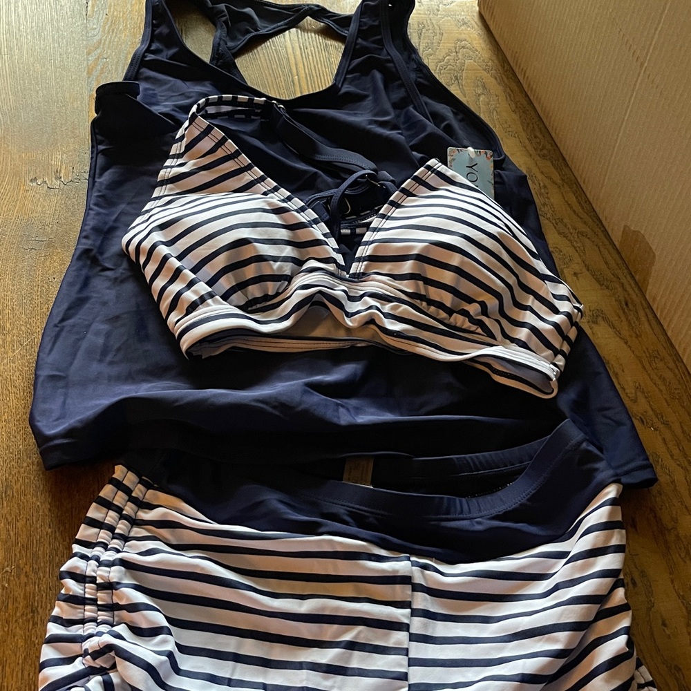 Younique 3 Piece Swimwear Set Beach Cover Up Bathing Suit Swimsuit Bikini